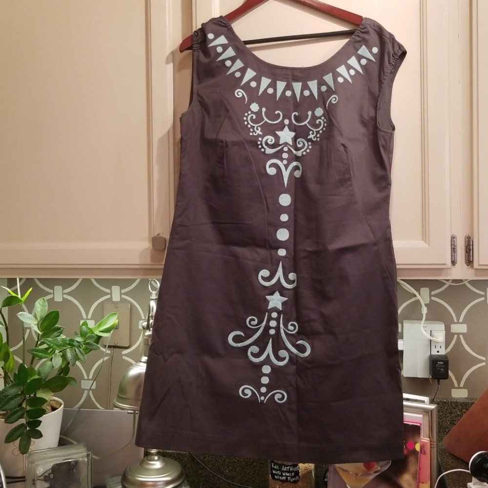 Grey/ Mint blue sheath sleeveless dress- Spring 🌹